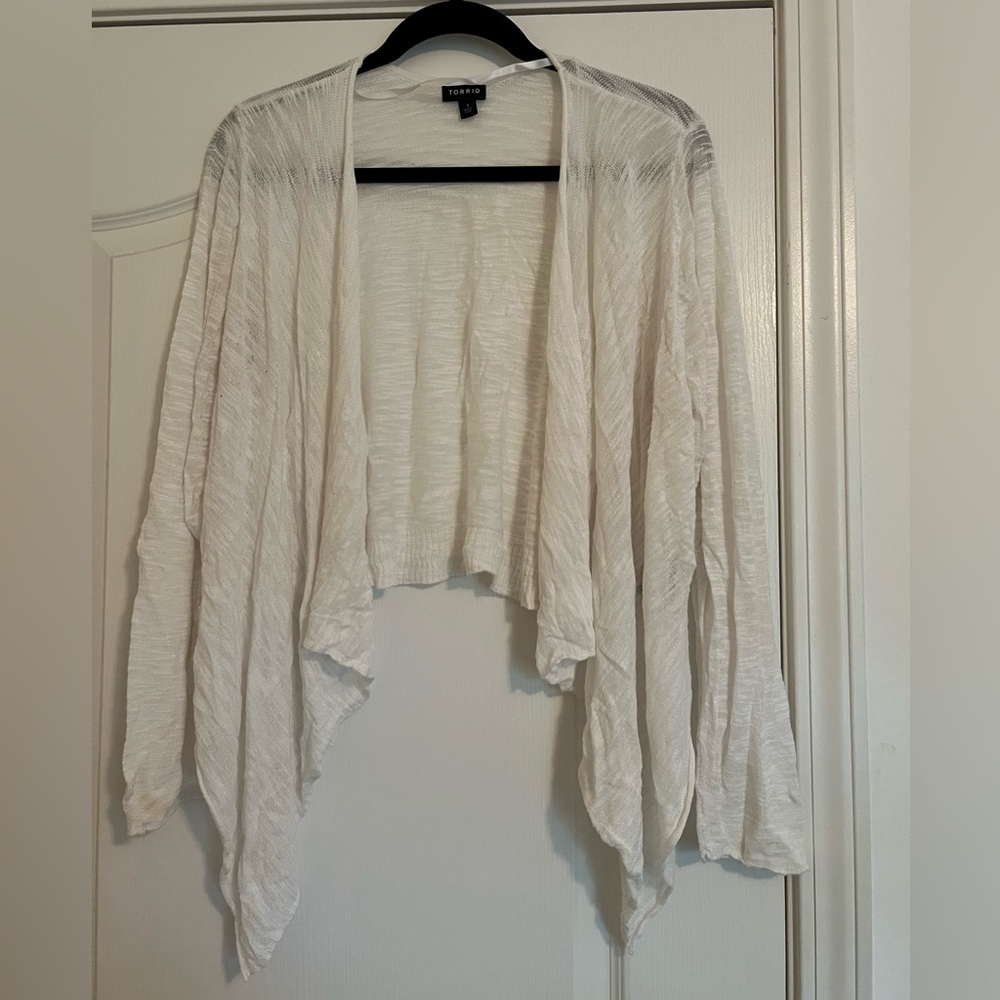 Half Sleeve Cardigan White - Size 1XL